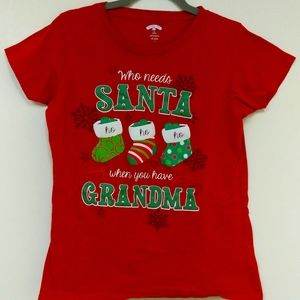 Christmas s/s T-Shirt. Perfect for Christmas in the South! Size M, Holiday Time